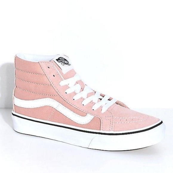 Vans Shoes - Vans Sk8-Hi Mahogany Rose & White Skate Shoes